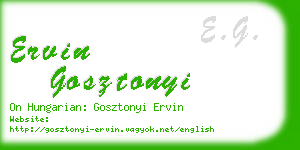 ervin gosztonyi business card